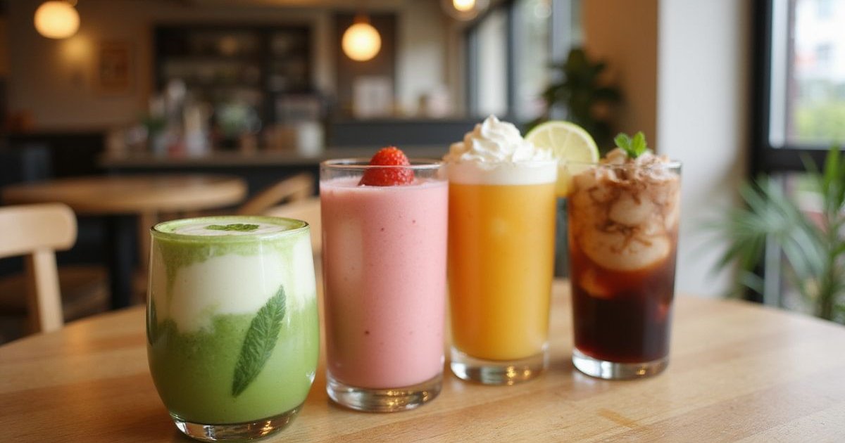 Variety of non-coffee cafe drinks