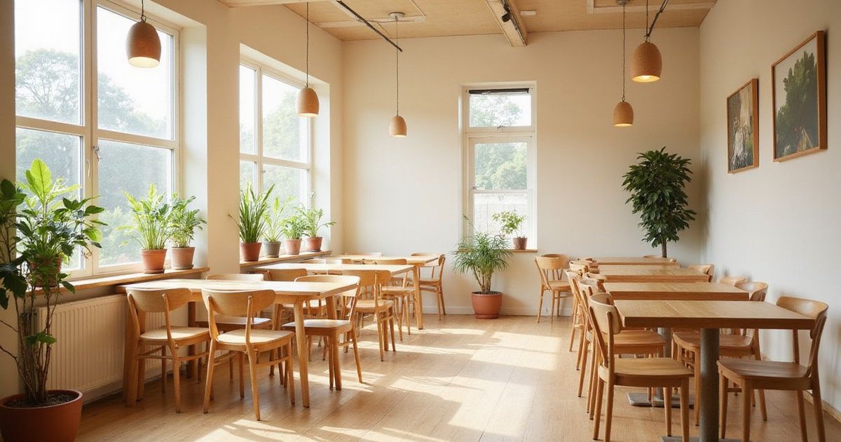 Minimalist Muji-style cafe interior