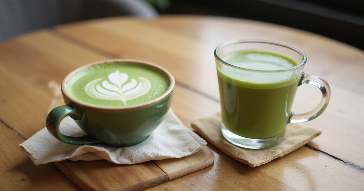 Matcha latte and green tea comparison