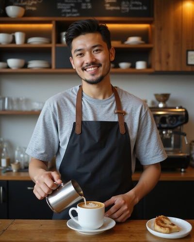 Barista preparing specialty coffee