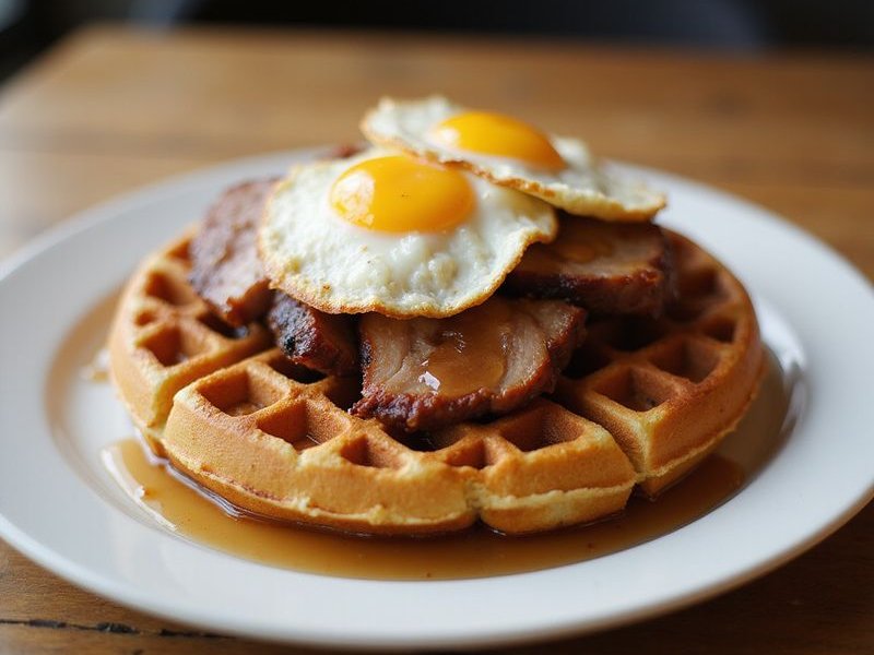 Signature chicken waffles at Bubbs & Bites Cafe